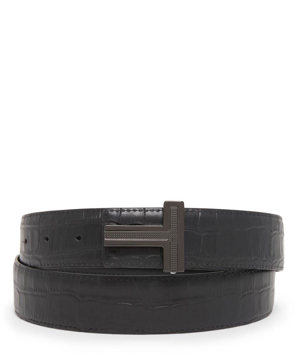 T Buckle Reversible Leather Belt 35mm