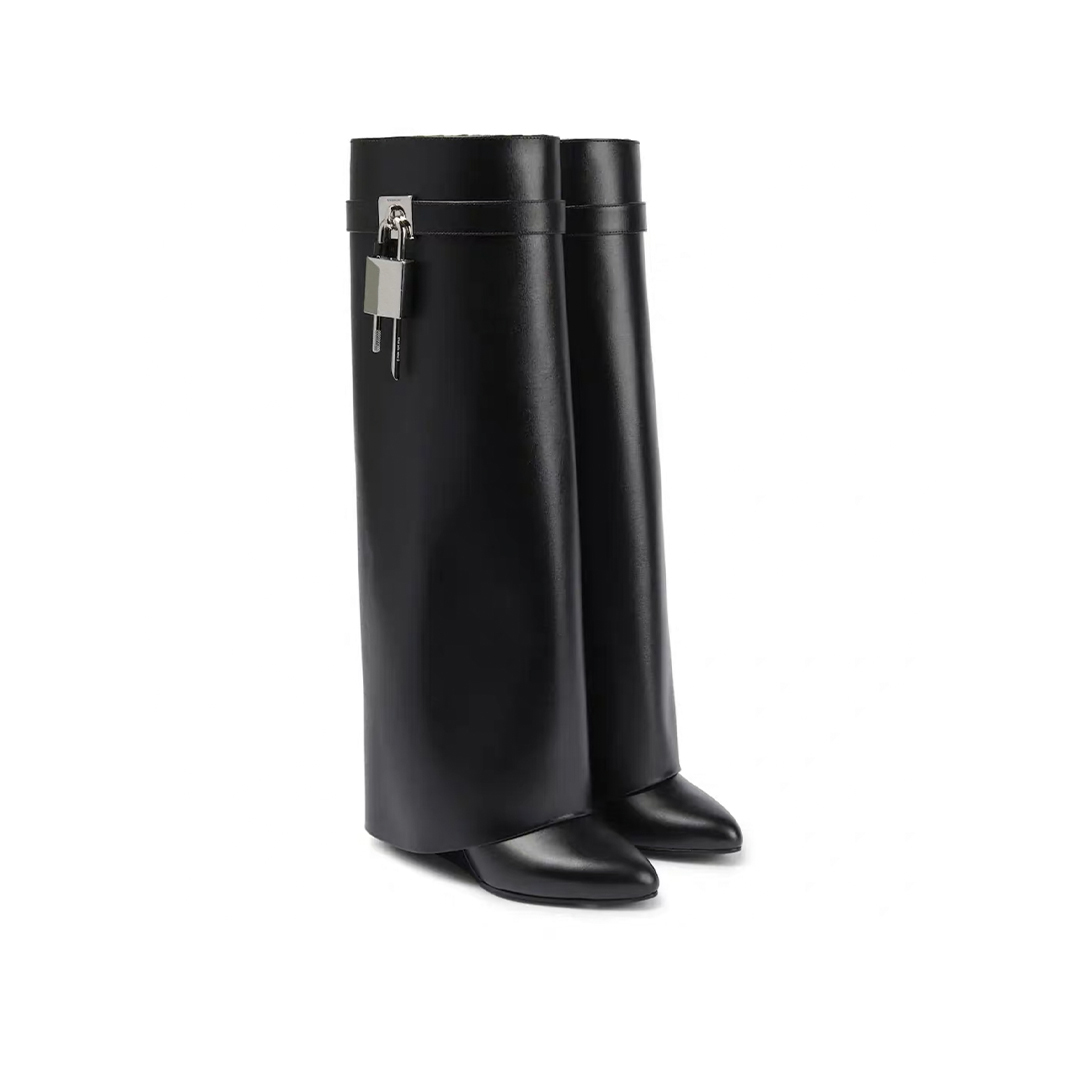 Givenchy Women's Lock Buckle Leather Long Boots Shoes #nigo51926