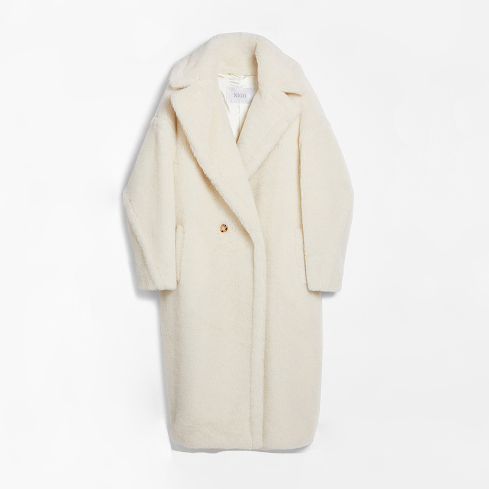 MaxMara Winter Lamb Hair Long Cute Bear Coat Jacket #nigo56316