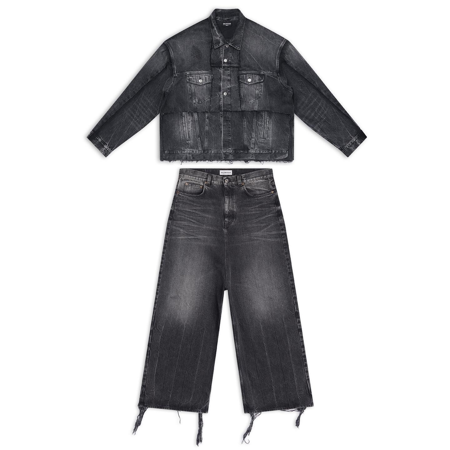 Balenciaga NIGO Woman Loose Cut Denim Jacket Jeans Pants Suit #nigo52335