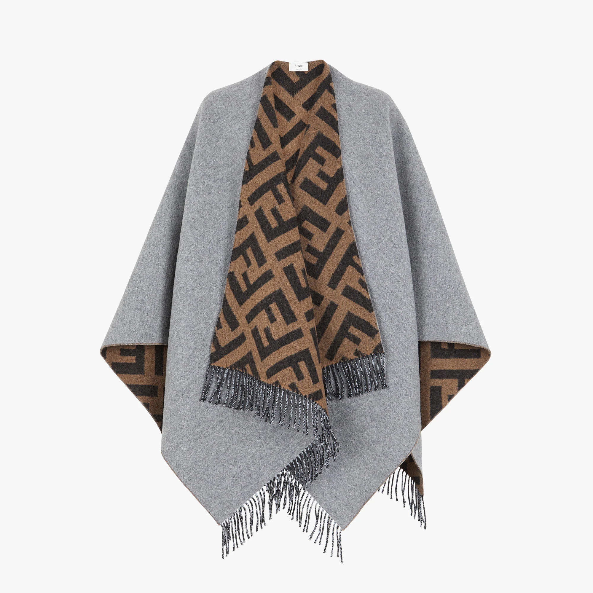 Fendi NIGO Double-Sided Wool And Cashmere Blended Cape Shawl Accessories #nigo56638