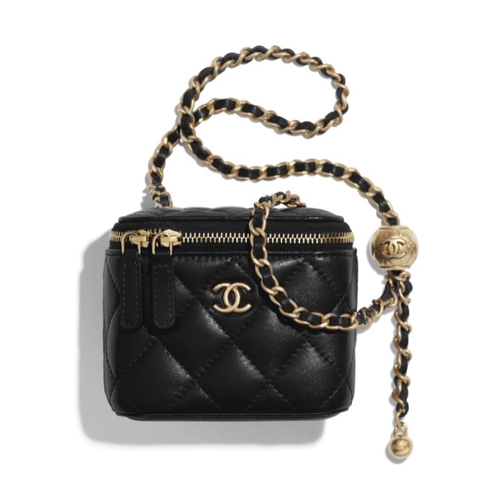 CHANEL Square Single Cosmetic Bag With Mirror Chain Bags #nigo56496