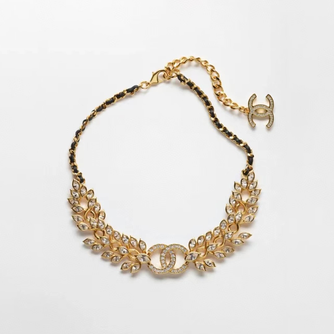 Chanel Full Diamond Ear Necklace Brass Accessories Jewelry #nigo82375