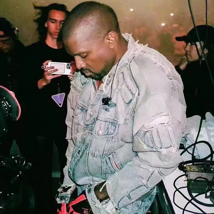 NIGO Yeezy x Gap x Balenciaga Men's Spring And Fall Blue Lapel Single-Breasted Loose Straight Long-Sleeved Denim Jacket Ngvp #nigo5853