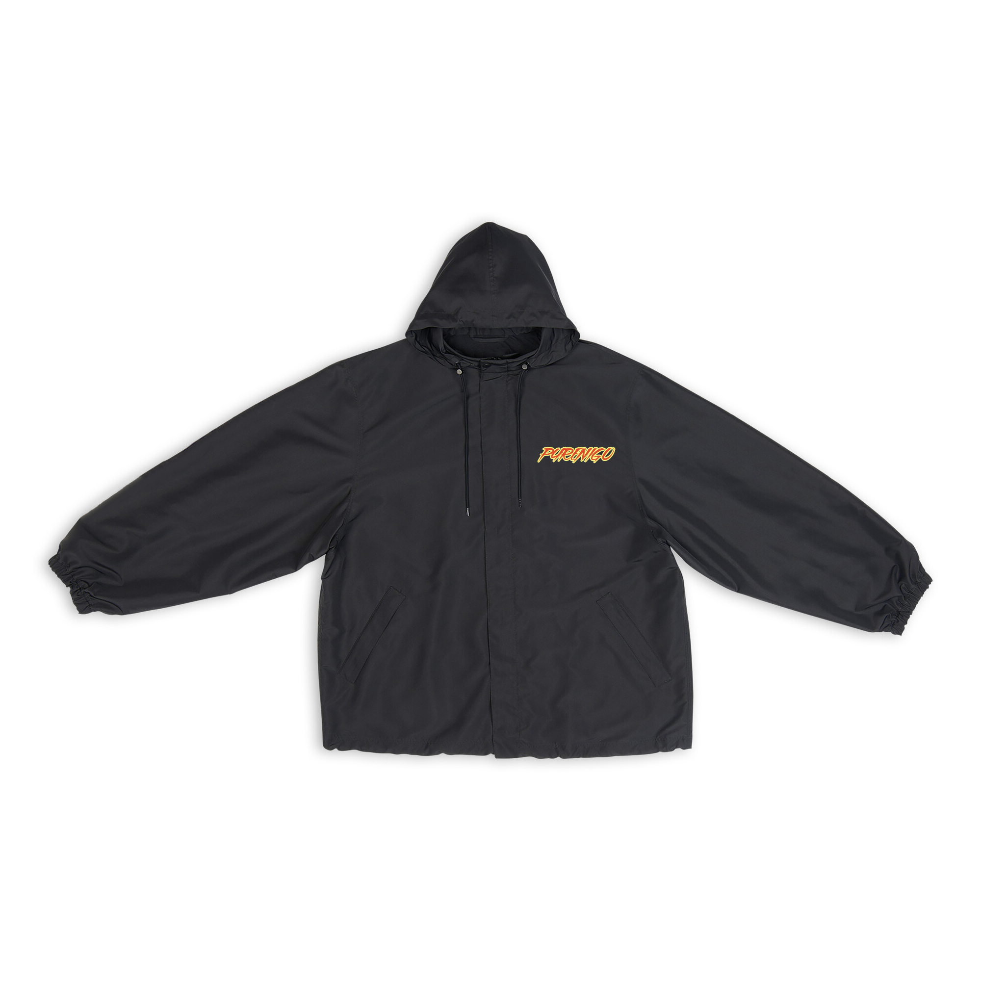 Balenciaga Black Lightweight Nylon Short Windbreaker Jacket #nigo3425