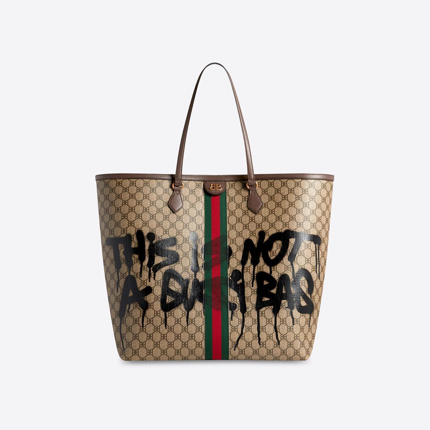 Balenciaga Hacker Graffiti Coated Canvas Tote Bag Leather Bags #nigo59349