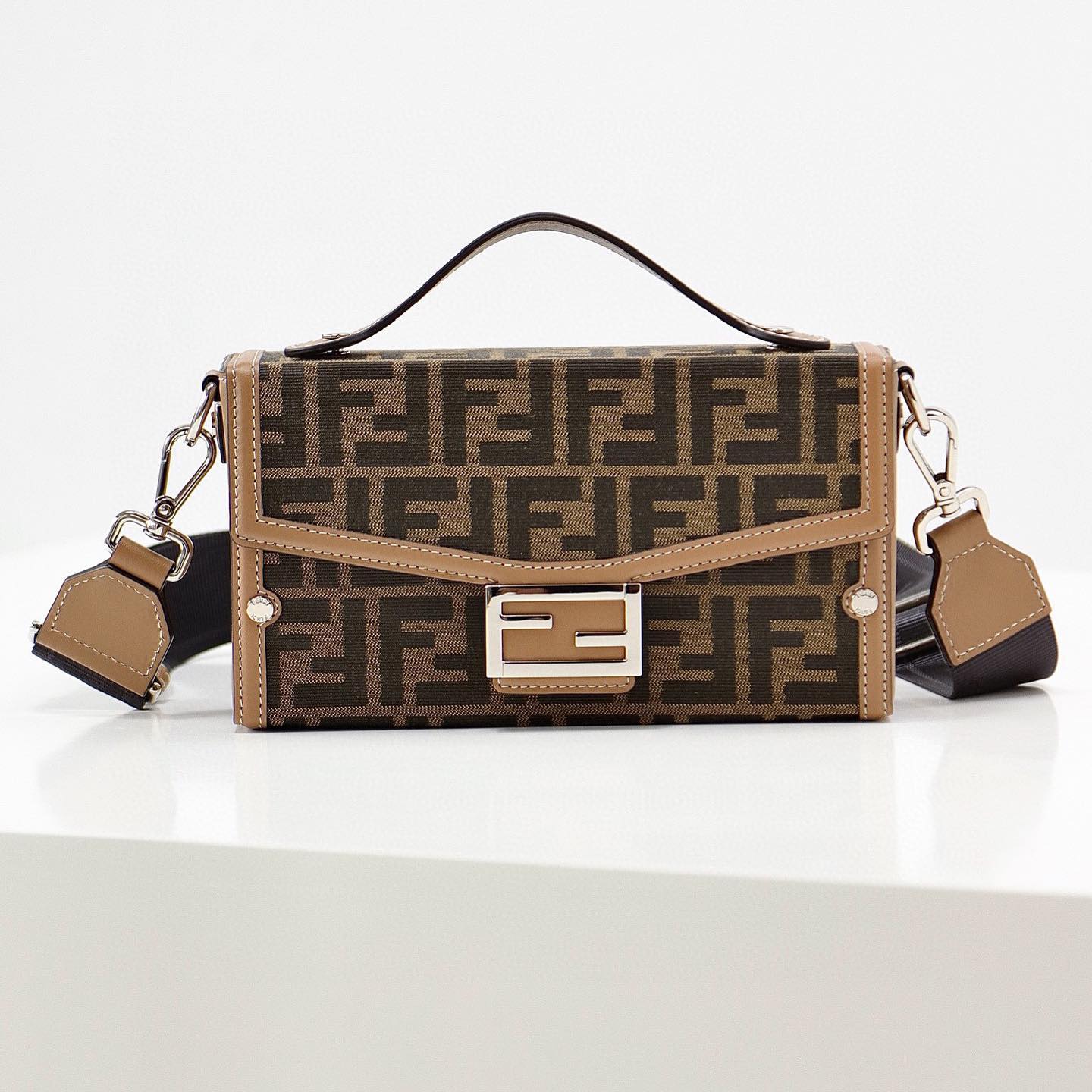 Fendi NIGO Canvas Leather Double PiecePortable Diagonal Bag #nigo56216