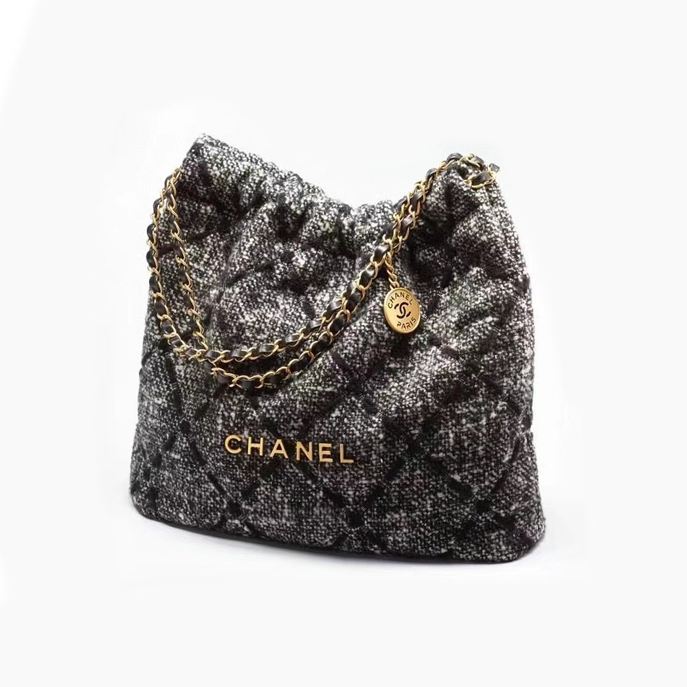 Chanel Woolen Trash Bag Bucket Chain Link One Shoulder #nigo56141
