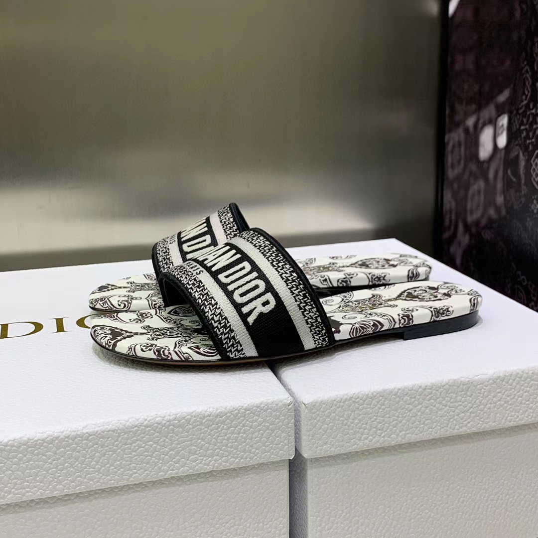 Dior NIGO Embroidered High Heels Slippers Sandals Shoes #nigo56561