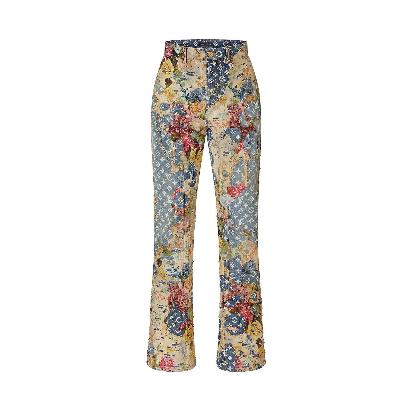 Louis Vuitton NIGO Man Destroyed Carpenter Bell Bottom Denim Pants #nigo5858