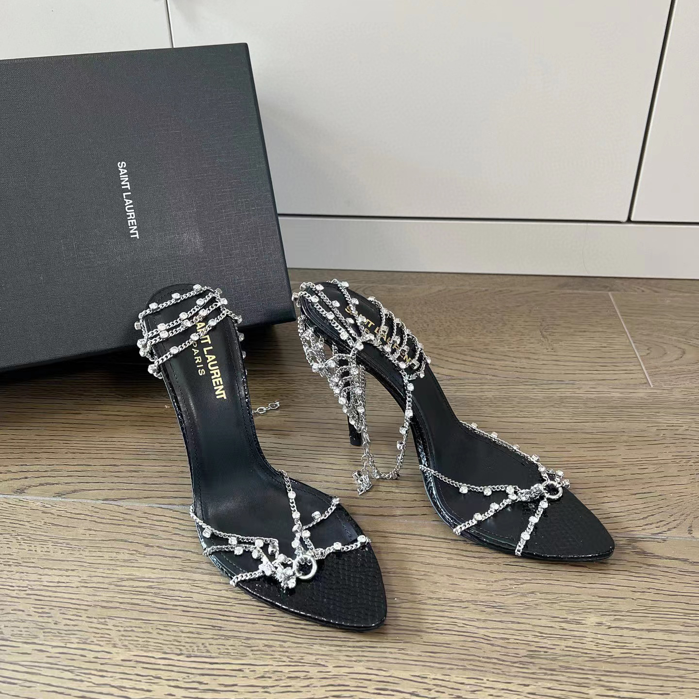 SAINT LAURENT Summer Women's Chain High Heel Sandals #nigo56273