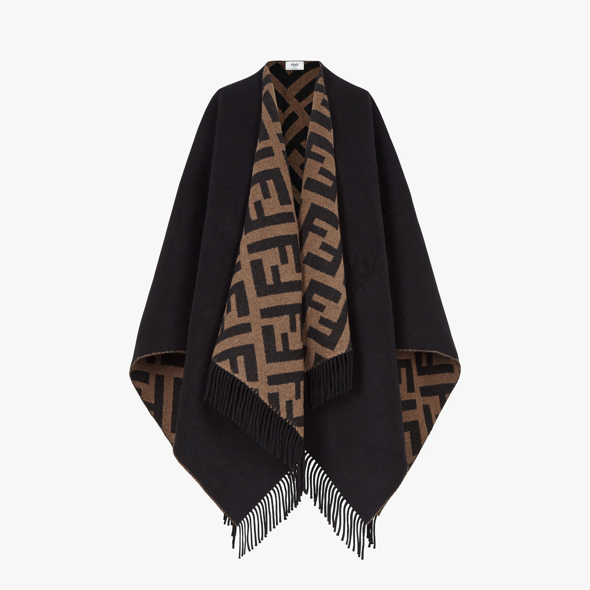 Fendi NIGO Double-Sided Wool And Cashmere Blended Cape Shawl Accessories #nigo56638