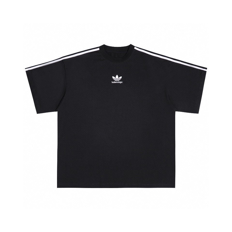 Balenciaga Adidas Black and White Striped Short Sleeve T-Shirt #nigo4749