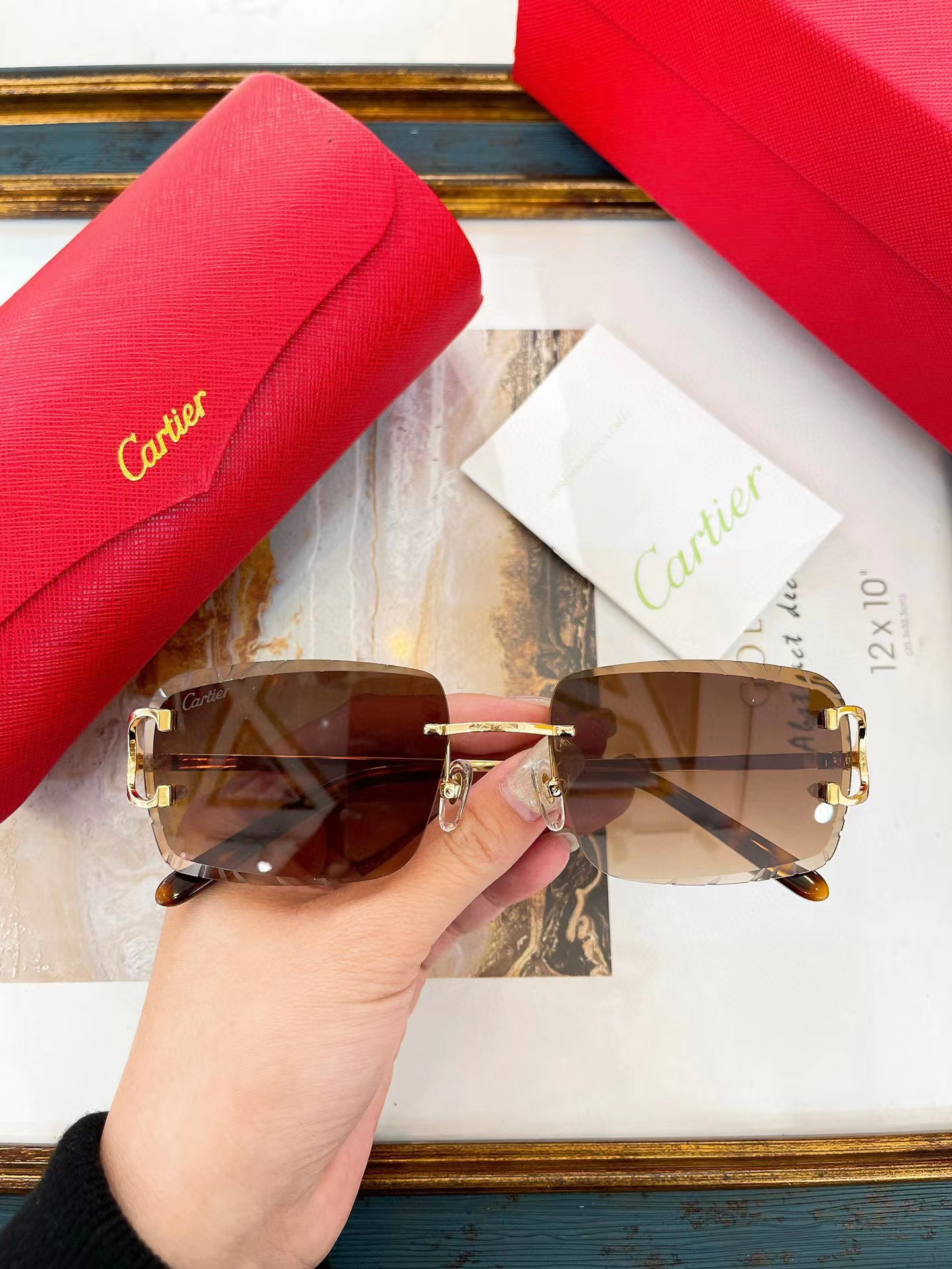 Cartier Frameless Lens Sunglasses Glasses #nigo56515