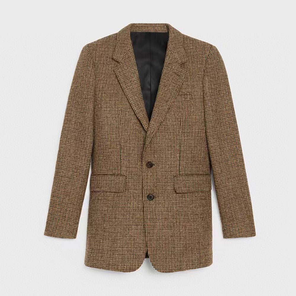 Celine Plaid Tweed Classic Jacket Ngvp #nigo56671