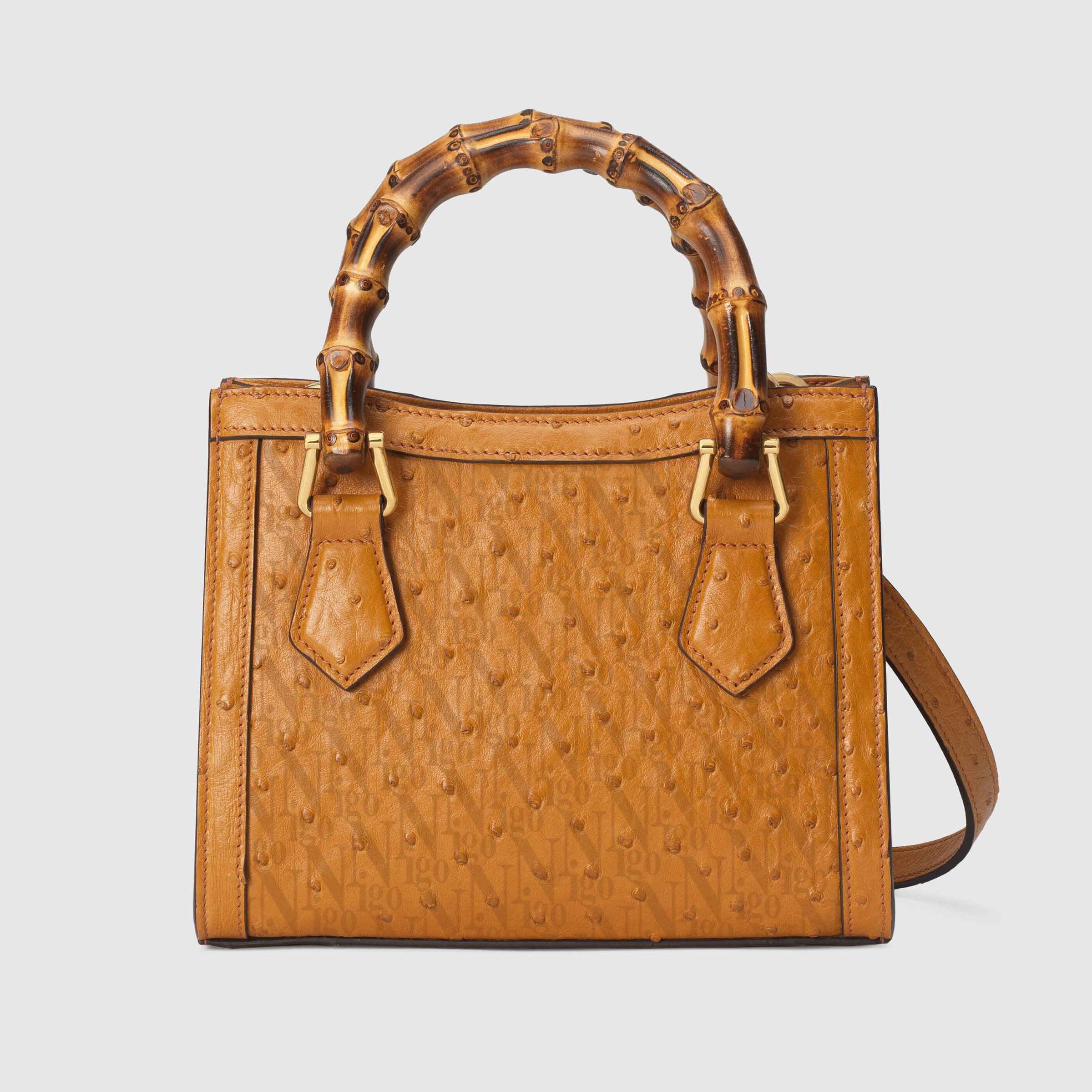 Gucci Slub Bamboo Ostrich Leather Tote Bag Bags #nigo53354