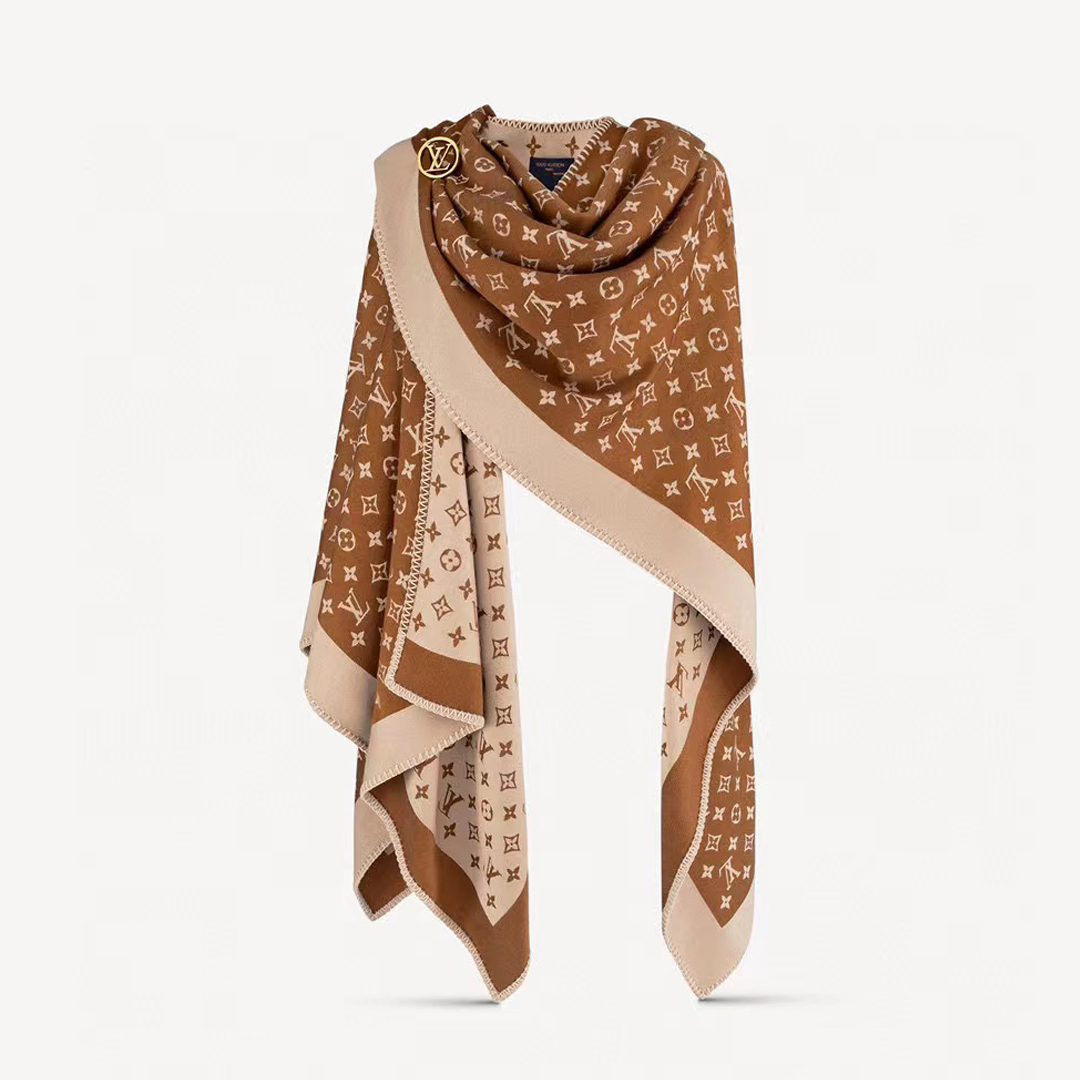 Louis Vuitton NIGO Wool Cashmere Letter Jacquard Cape Accessories Scarf #nigo56367