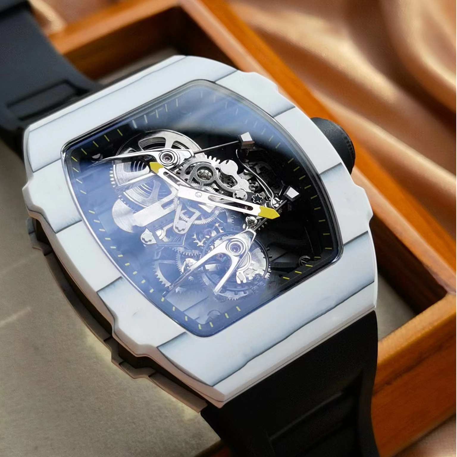 Carbon Fiber Tourbillon Wrist Watch Accessories Jewelry #nigo82468