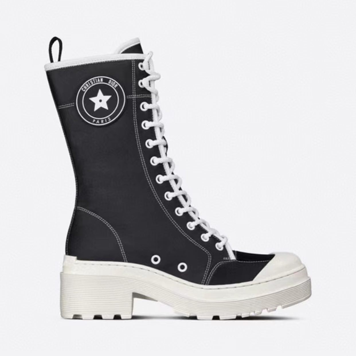 Dior Thick NIGO Canvas Leather High-Top Lace Up Sneakers Shoes #nigo54745