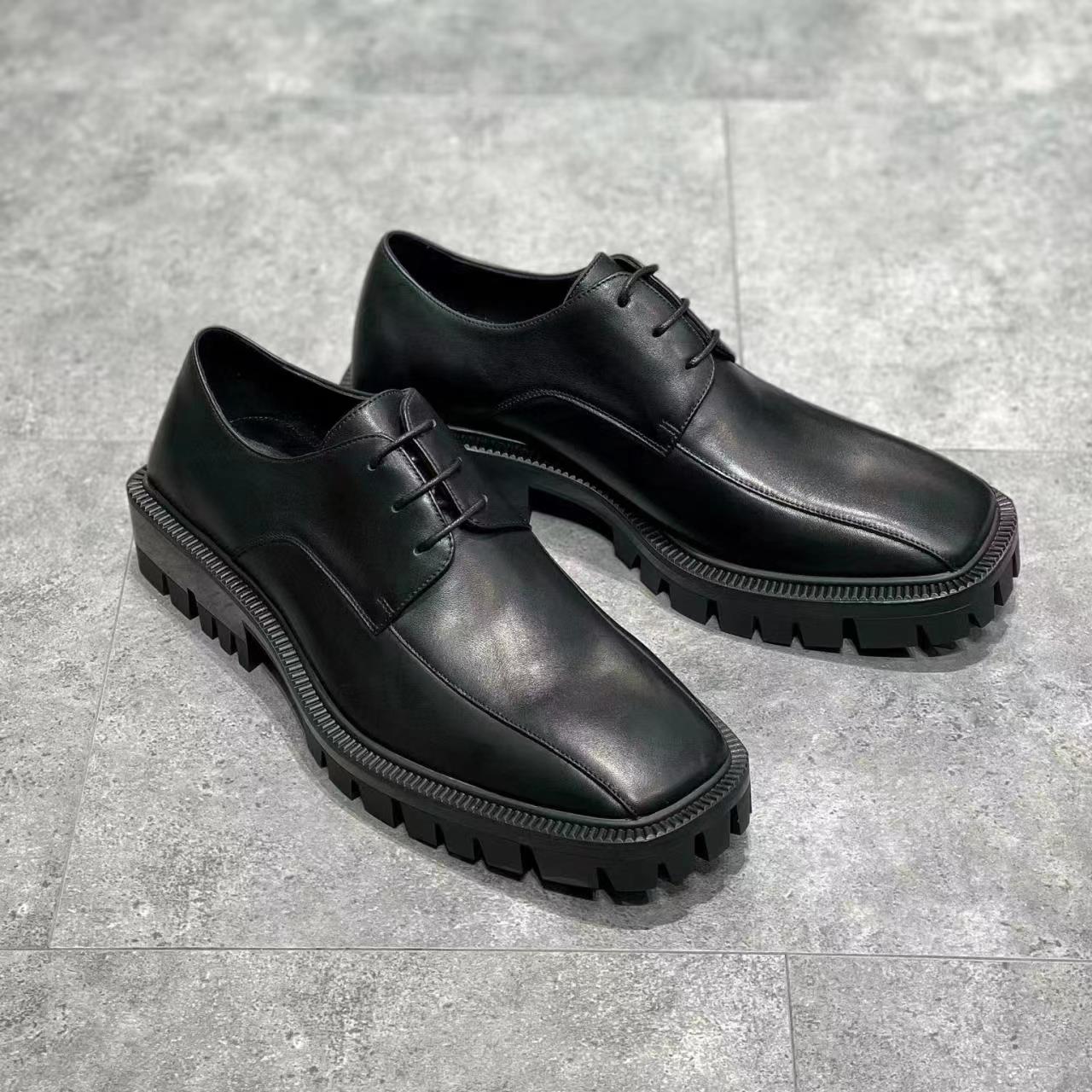 Balenciaga Men's Irregular Sole Low Top Leather Shoes Business #nigo5465