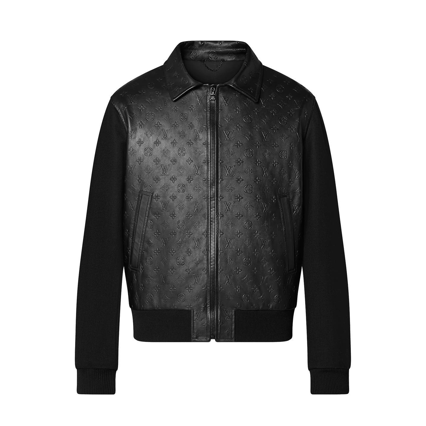 Louis Vuitton NIGO Man Leather Wooled Patch Zip Jacket #nigo5792