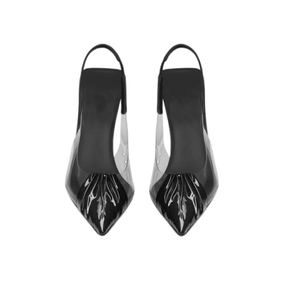 Saint Laurent Pleated Toe Transparent Partition High-Heeled Shoes 7cm/10cm #nigo56313