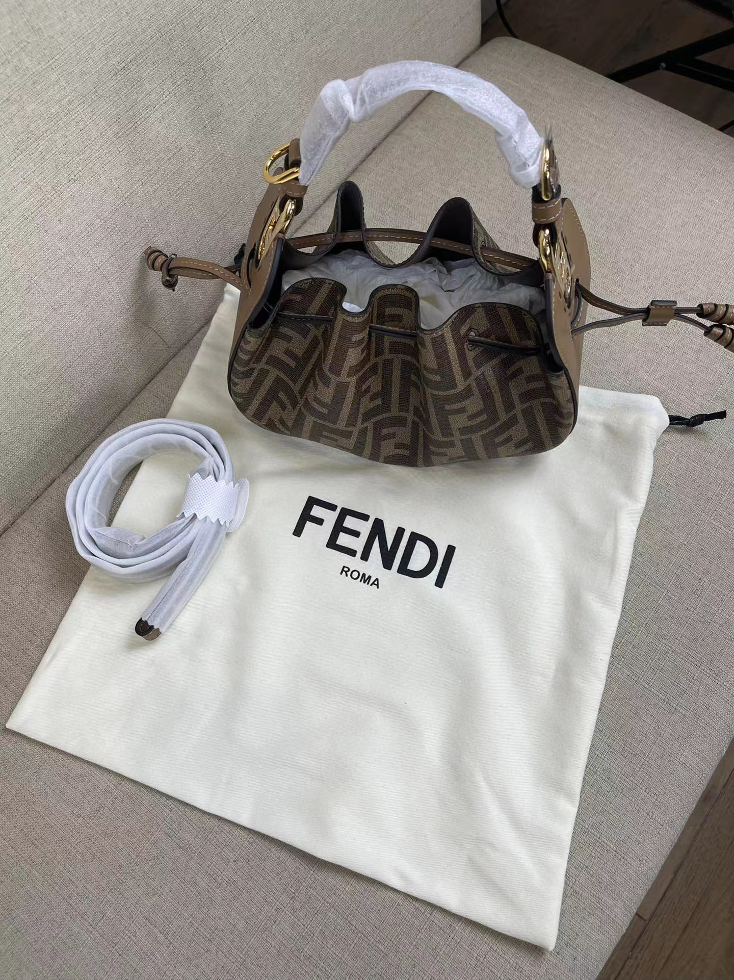 Fendi NIGO  Brown Small Handbag Bag Bags #nigo56796