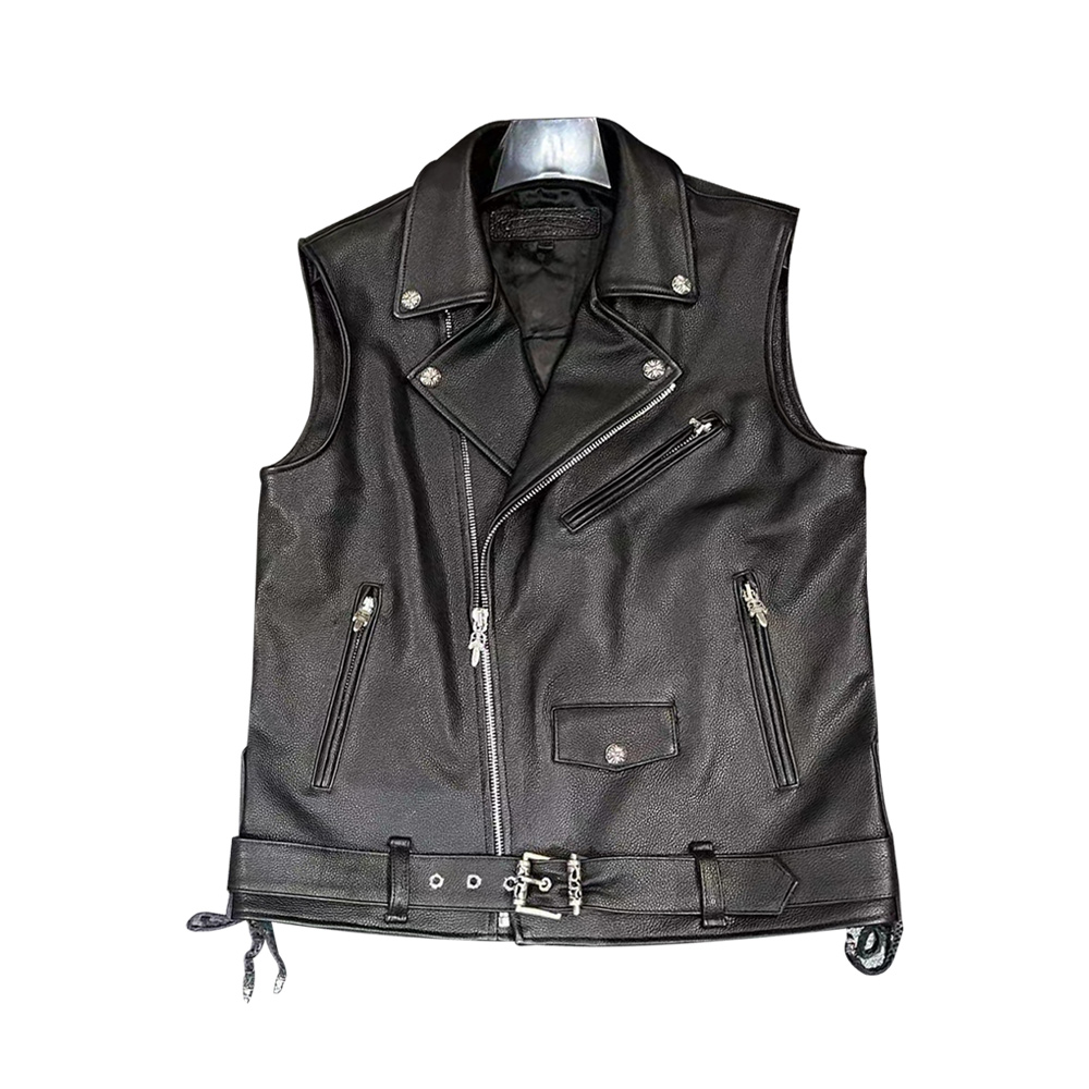 Chrome Herats Men's Leather Jacket Vest Coat #nigo94153
