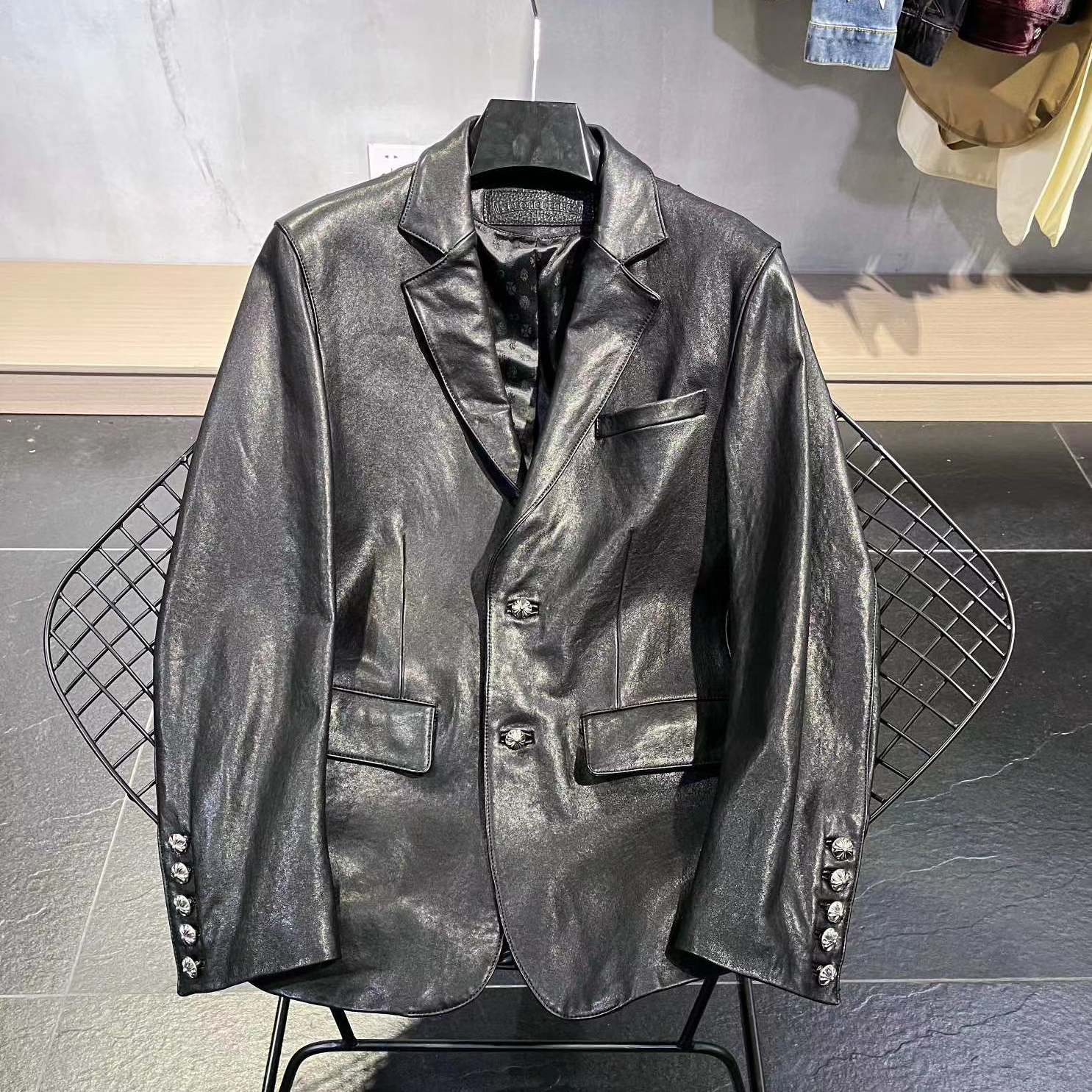 Chrome Hearts NIGO Man Spring And Autumn Black Buckle Leather Clothes #nigo94178