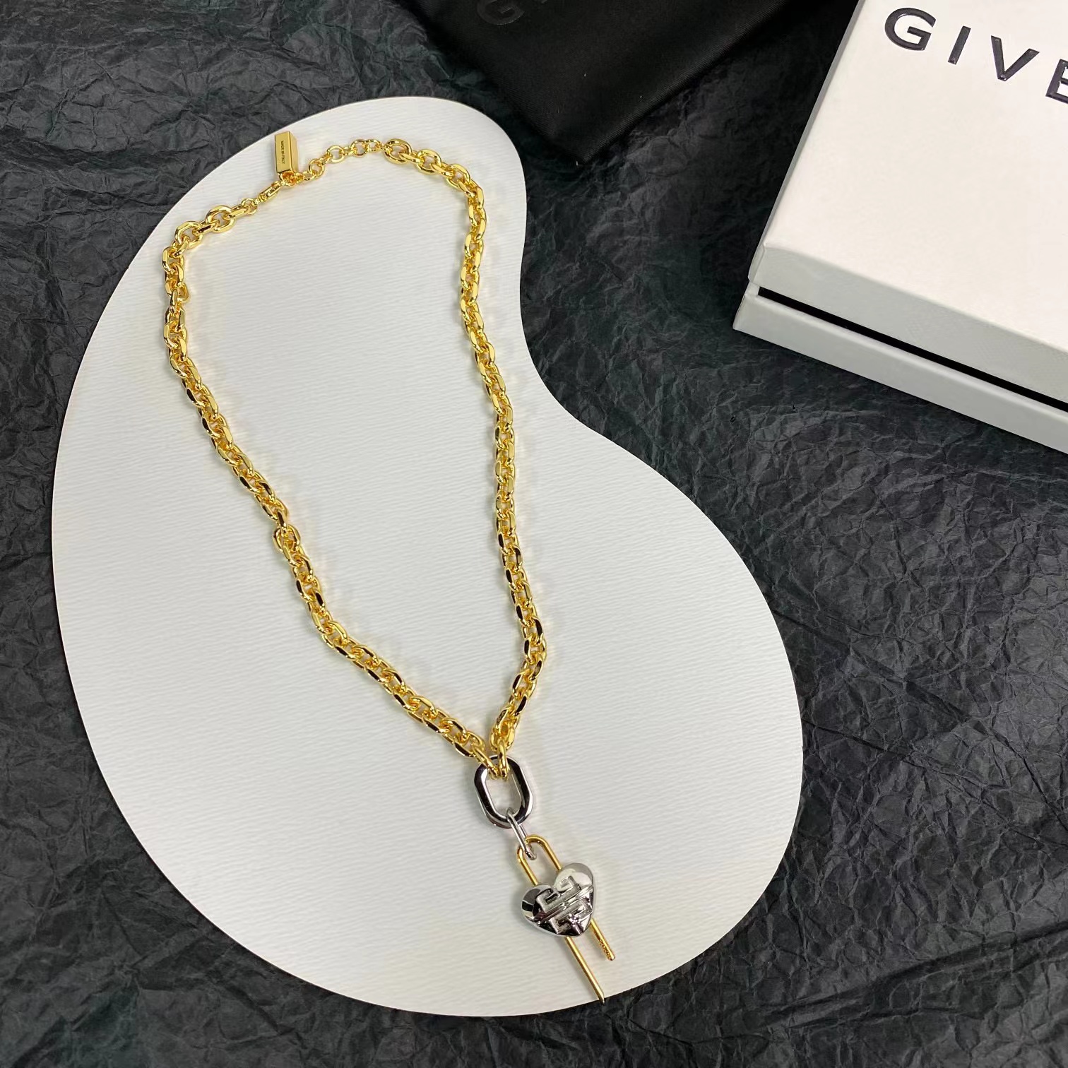 Givenchy NIGO Gold Silver Decorative Pattern Chain Necklace Accessories #nigo56937