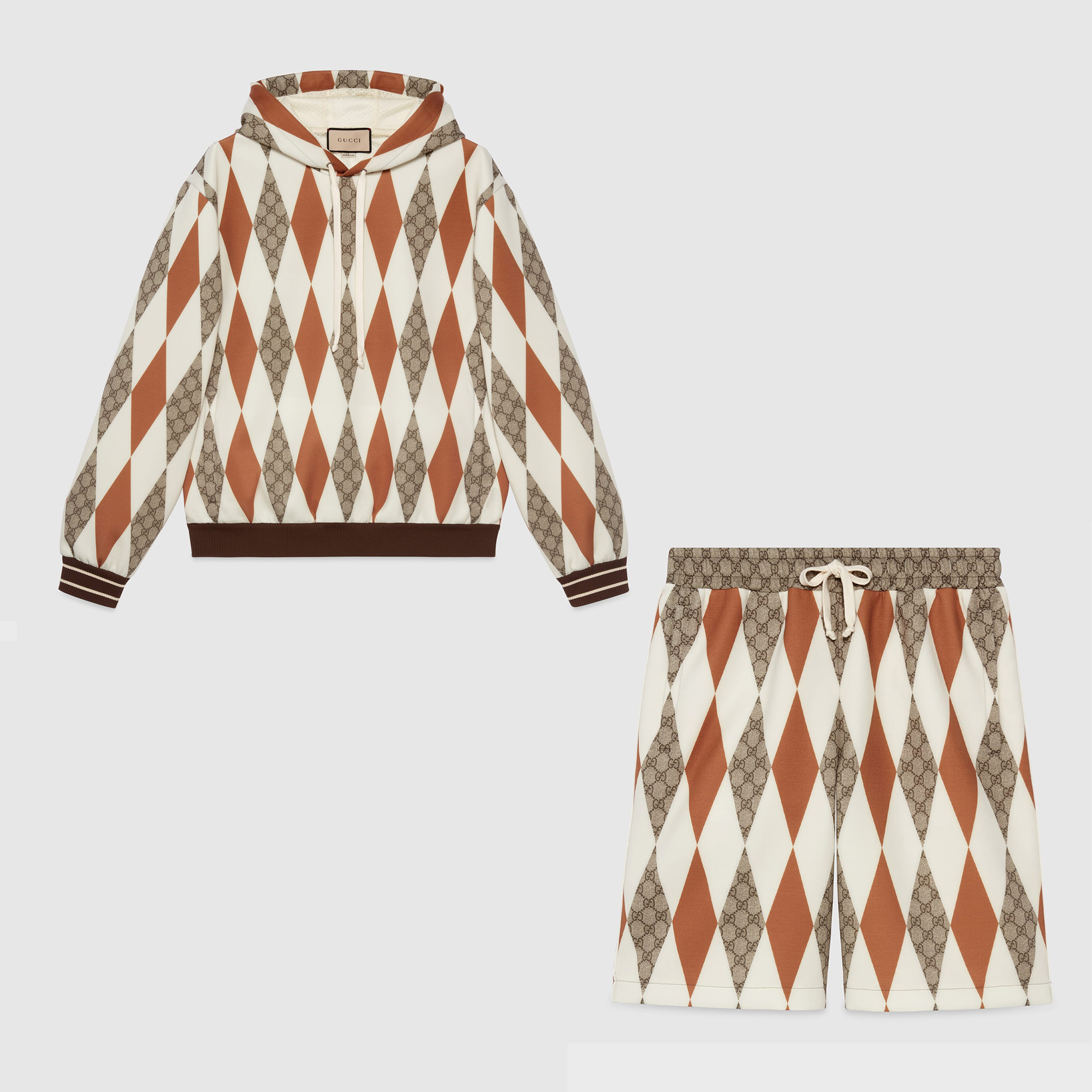 GUCCI Diamond Print Hooded Pullover Shorts Sett #nigo94187