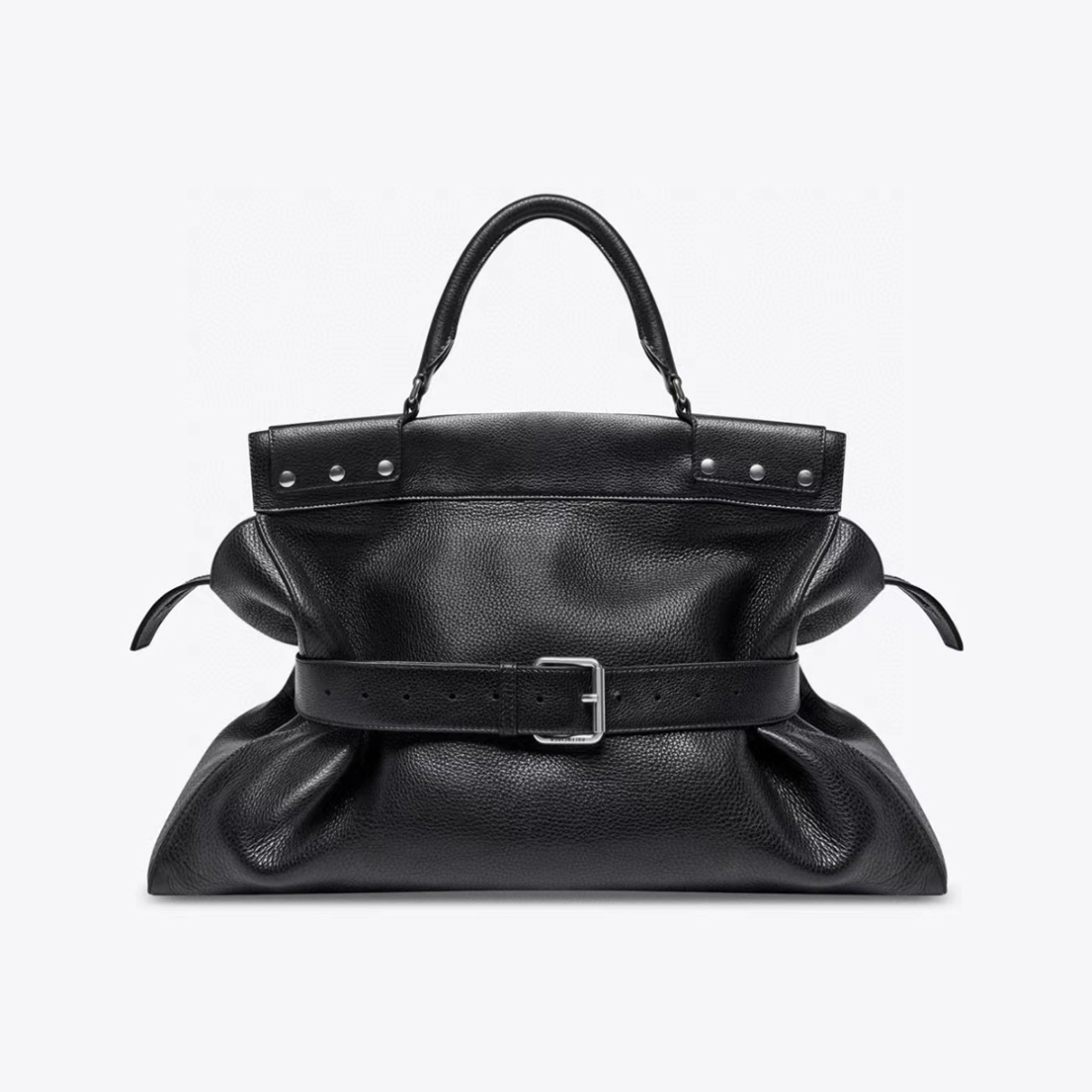 Balenciaga NIGO Leather Belt Waist Shaped Lychee Leather Grain Large Handbag #nigo56345