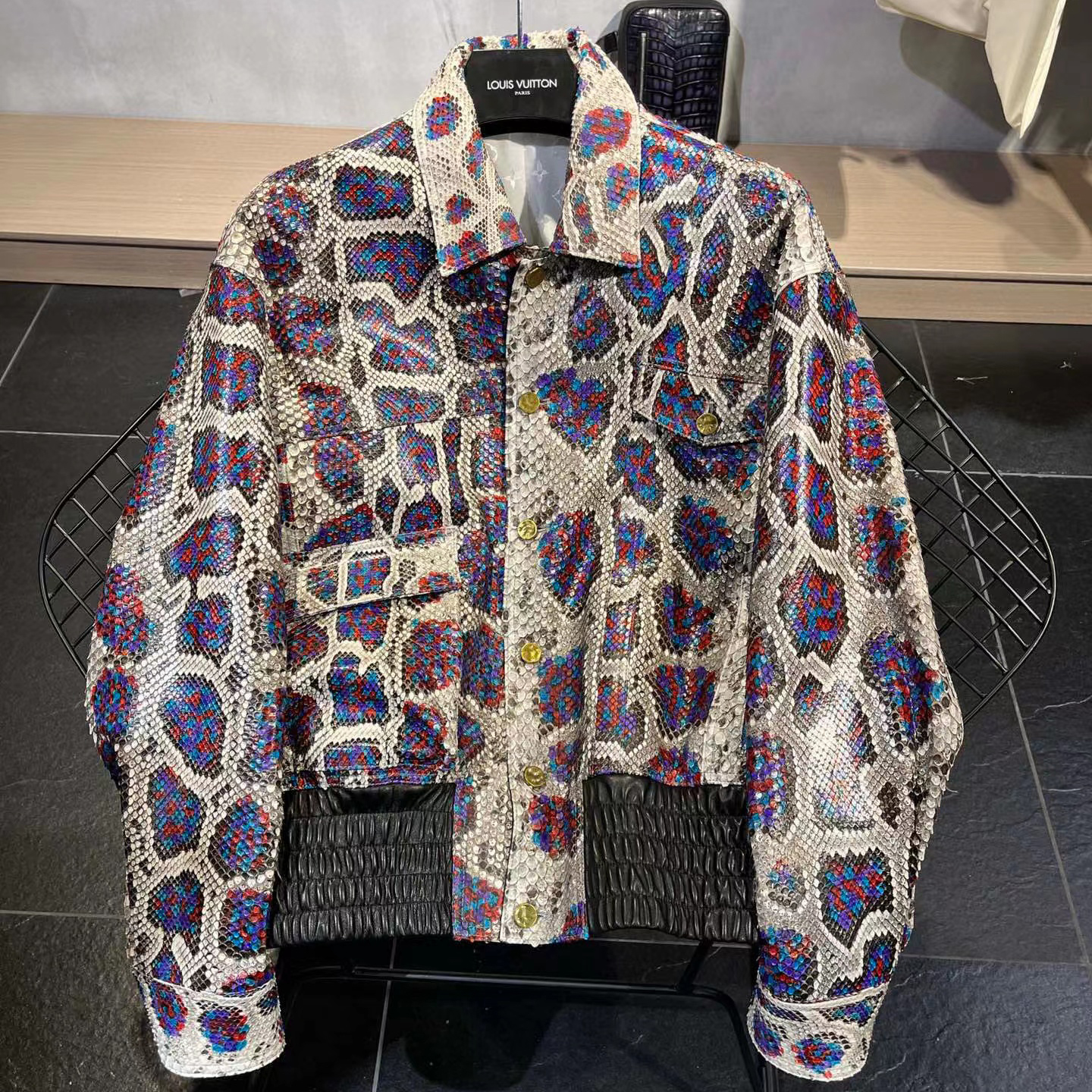 LouisVuitton Man Spring And Autumn Long Sleeve Graphic Print Coat Leather Jacket #nigo94188