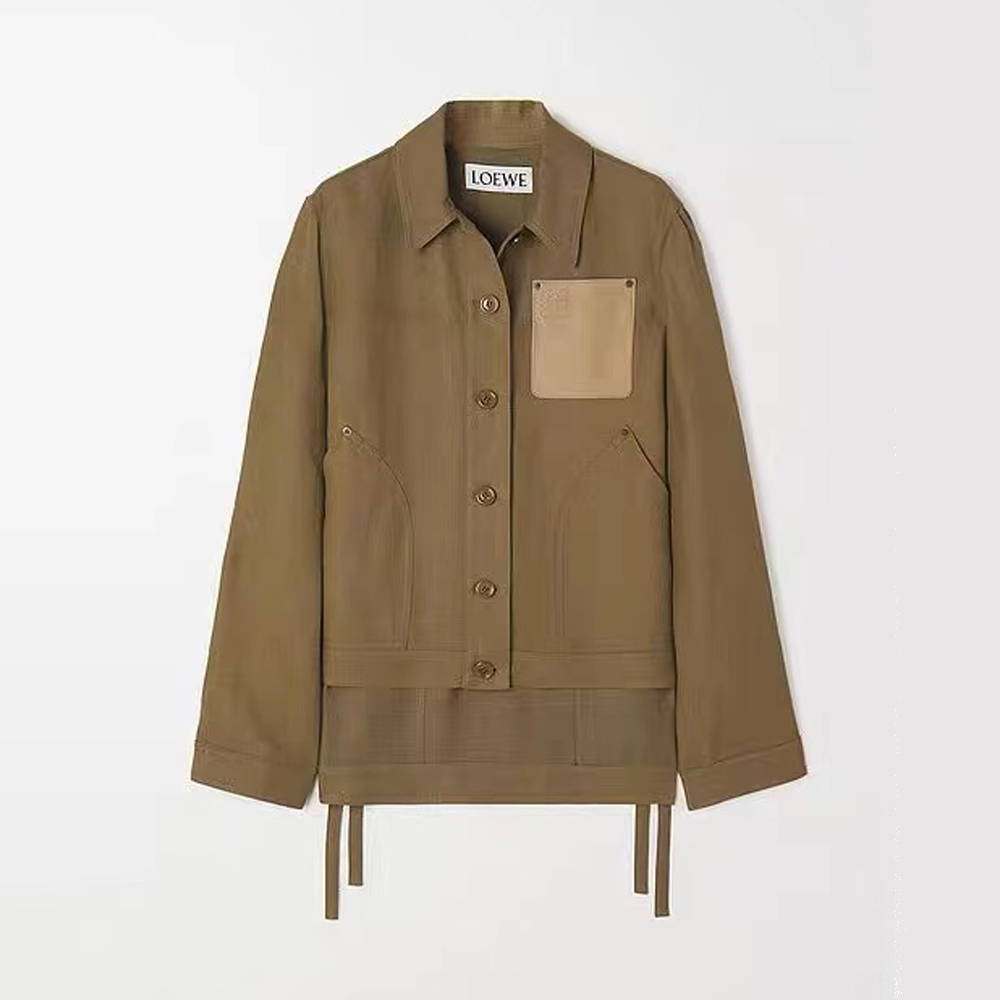 Loewe NIGO Denim Woman Leather Pocket Long Sleeve Jacket #nigo56744