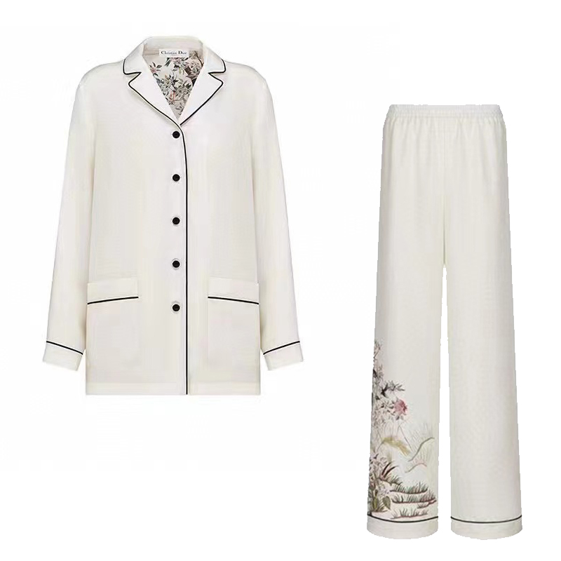 Dior NIGO Woman Long-Sleeved Shirt Pants Home Clothes Pajama Suit#nigo56511