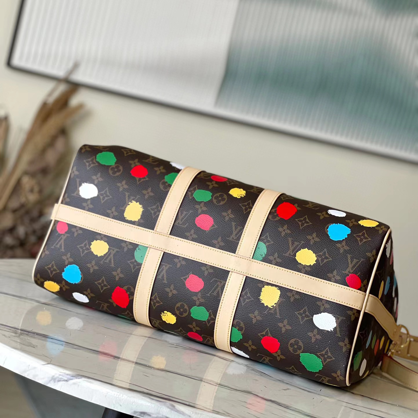 Louis Vuitton NIGO Color Polka Dot Leather Hand Luggage Bag Travel Bags #nigo56848