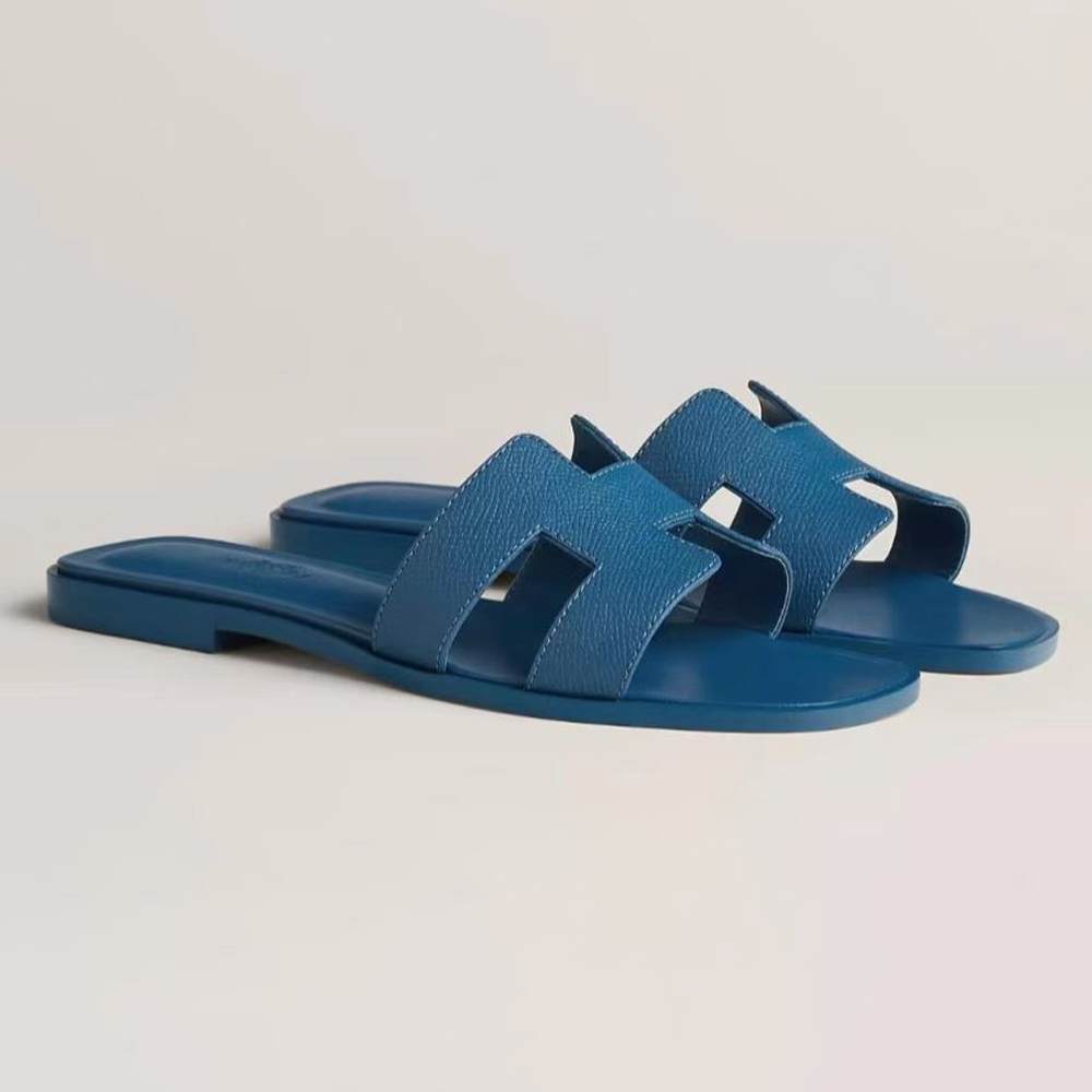HERMÈS NIGO Women's Leather Slippers Sandals #nigo51515