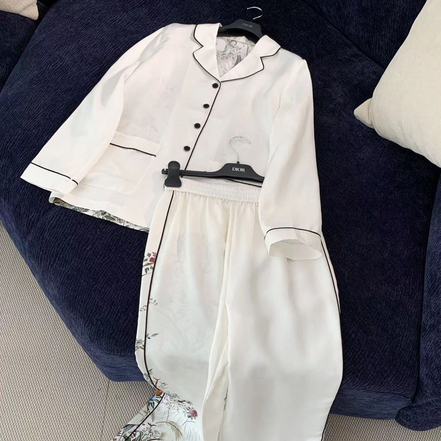 Dior NIGO Woman Long-Sleeved Shirt Pants Home Clothes Pajama Suit#nigo56511