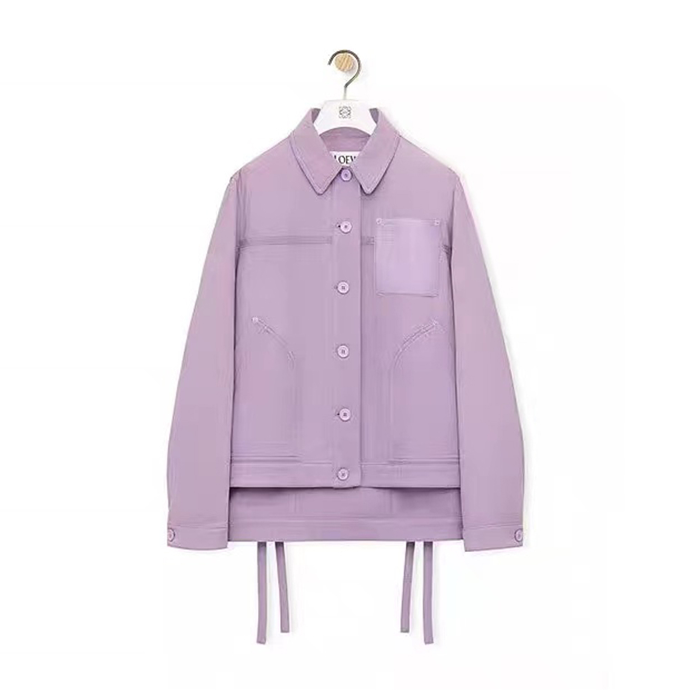 Loewe NIGO Denim Woman Leather Pocket Long Sleeve Jacket #nigo56744