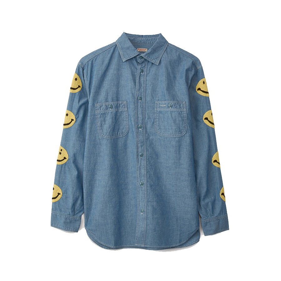 Kapital NIGO Smiling Face Embroidered Long Sleeved Shirt NGVP #nigo94357