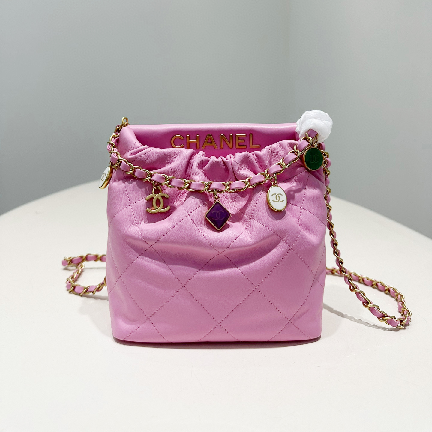 Chanel NIGO Leather Diagonal Span Single Shoulder Bucket Bag #nigo57249