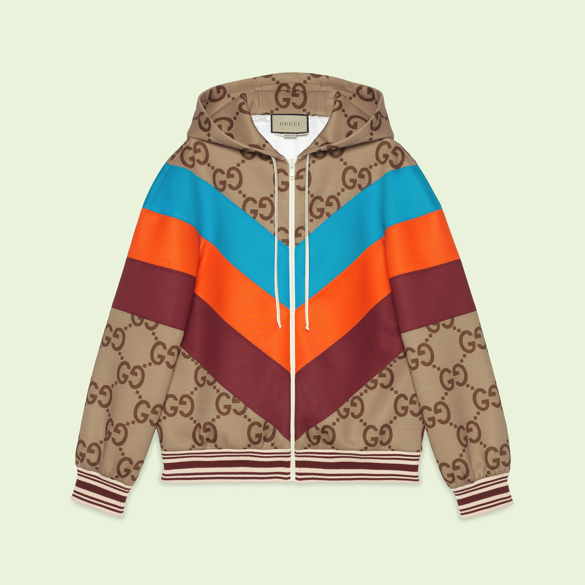 Gucci NIGO Woman Hooded Jacquard Logo Zipper Jacket #nigo56974