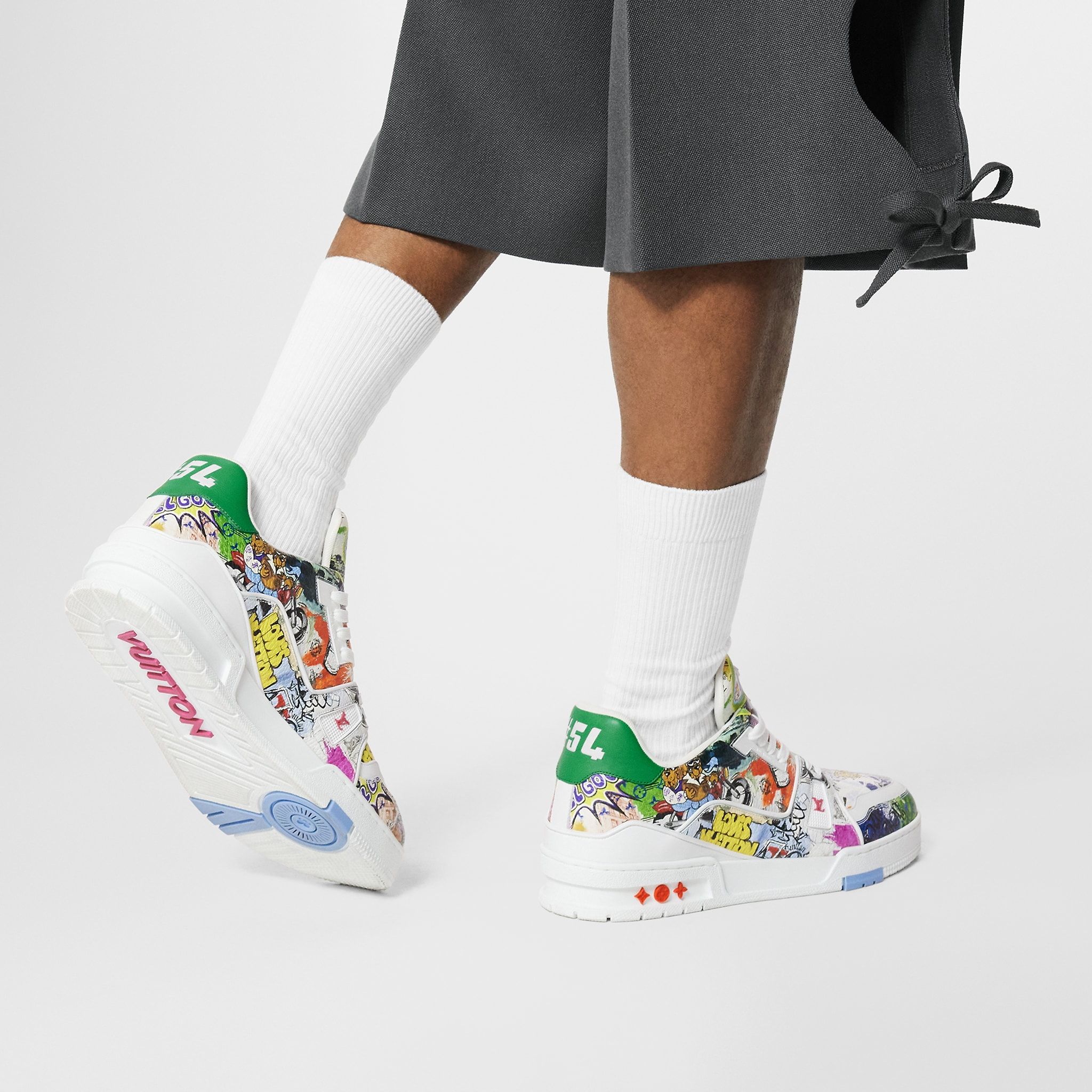 Louis Vuitton NIGO Graffiti Flat Sneakers Shoes #nigo94249