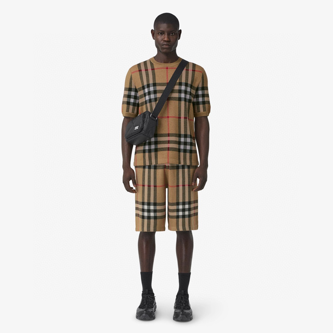 Burberry NIGO Man Striped short sleeved shorts Pants for summer beach wear Suit Set #nigo94347