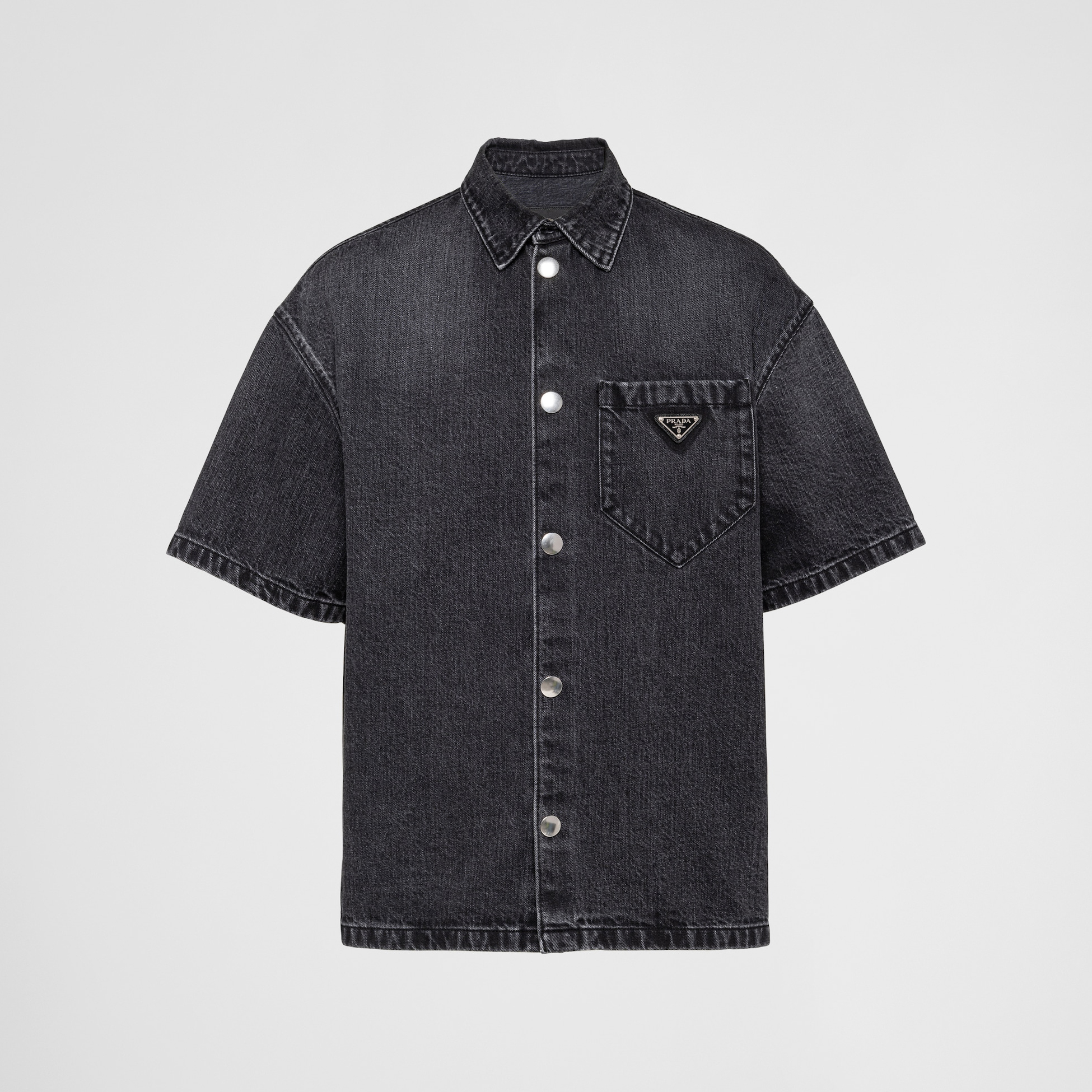 Prada NIGO Man Metal logo short sleeved jacket shirt denim #nigo94333