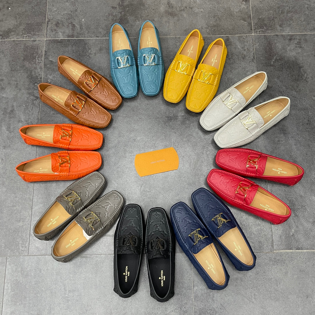 Louis Vuitton NIGO Leather Dark Grain Logo Muller Shoes #nigo94279