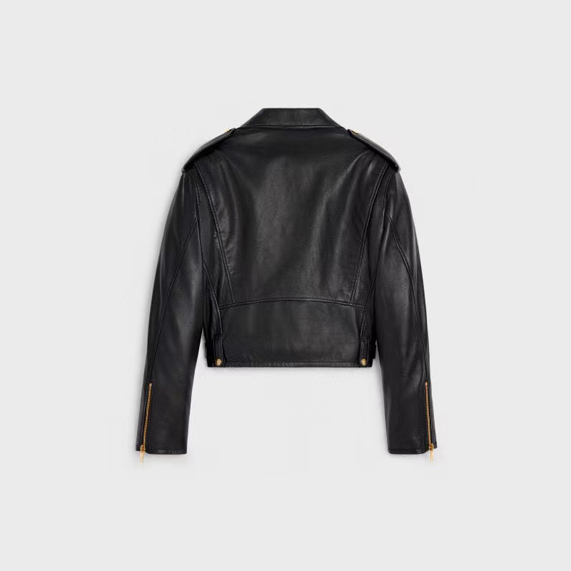 Celine NIGO Woman Black Long Sleeved Short Leather Jacket #nigo52989
