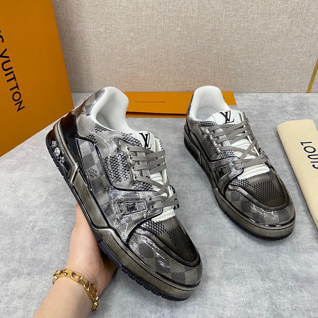 Louis Vuitton Bright Leather Halo Dyed Flat Shoes Sneakers #nigo5415