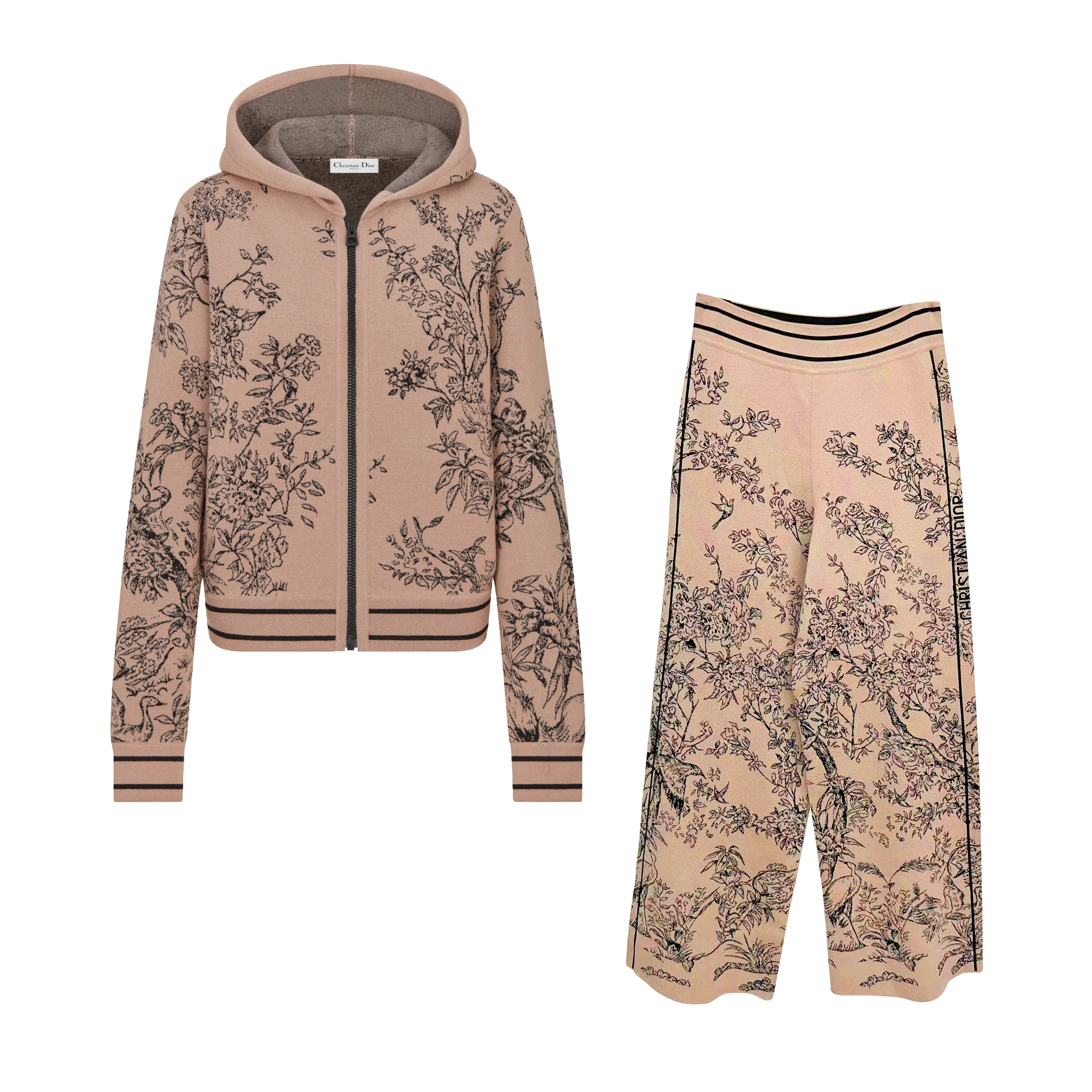 Dior NIGO Man Knitted Zipper Hoodie Jacket Knit Pants Suit Set #nigo5924