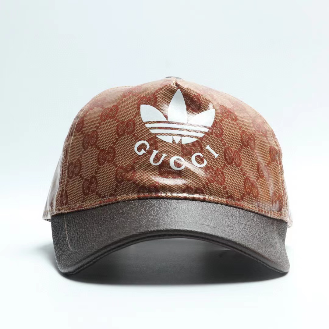 GUCCI Leather-Panel Glossy All-Over Printed Baseball Cap Peaked Cap #nigo51334